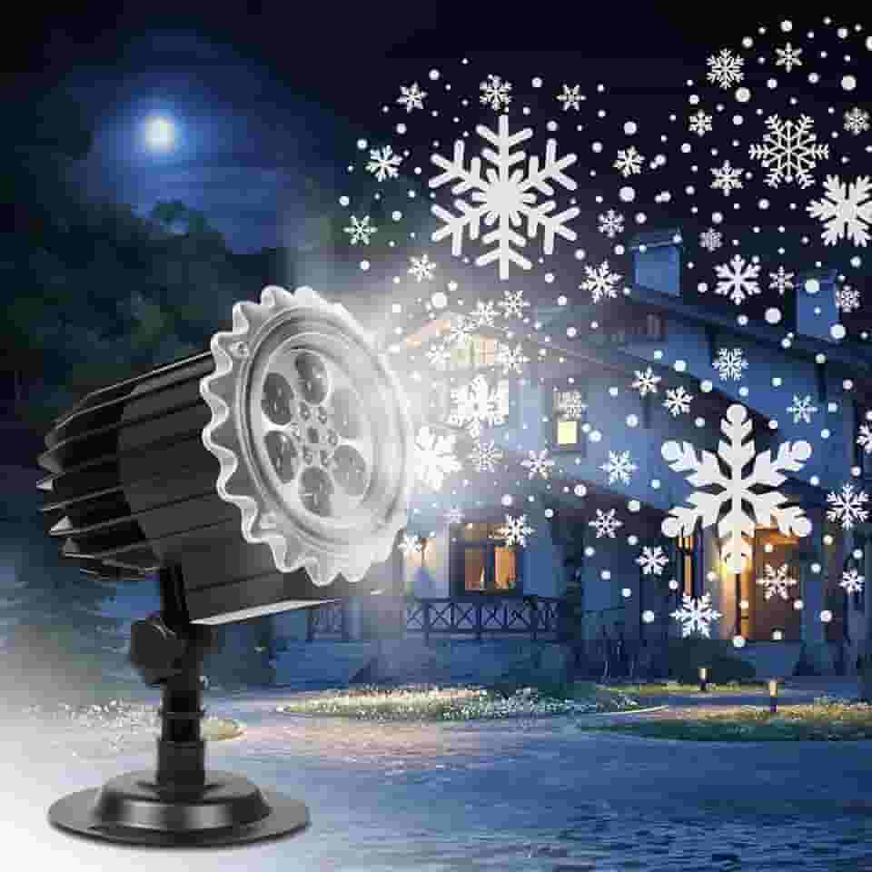 Luzes de Projetor de Férias de Neve, Refletor de Projetor de Natal à Prova D'água 3D, Luzes de Projeção de Natal Adequadas para Decoração ao ar Livre e Interior