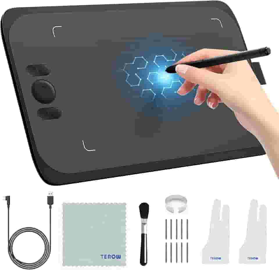 Tablet de desenho gráfico, UGEE M808, 25 x 15 cm, 8 teclas de atalho, tablet de desenho digital Stylus sem bateria, tablet artístico de 8192 níveis para pintura, design, trabalho com Mac, Android,