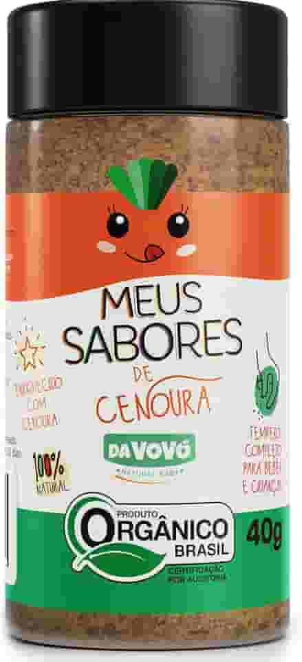Da Vovó, Temperinho completo, Primeiro sabores, Para todos os tipos de comidas, Enriquecido com Cenoura, Ideal para bebês e crianças, Orgânico, 40 Gramas