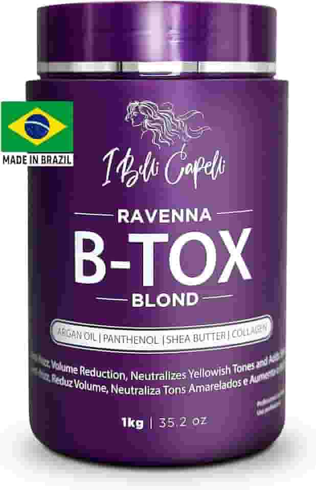 I Belli Capelli Ravenna B-tox Capilar para Cabelos Loiros, 1kg (35.2 oz) – Sem Formol, Antifrizz, Alinhamento Capilar, Hidratação Profunda e Ação Umectante, com Óleo de Argan, Queratina e Pantenol.