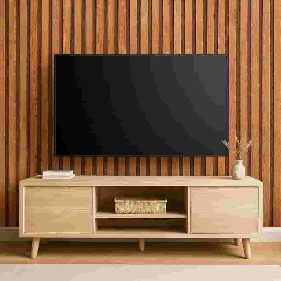 Papel de Parede Ripado Marrom Claro Lavavel 3D