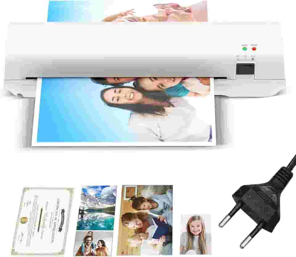 Plastificadora Térmica A4, Laminadora Profissional com Selagem 230mm, 280W, Compatível com Documentos A4/A5/A6, Velocidade 220mm/min, Branca