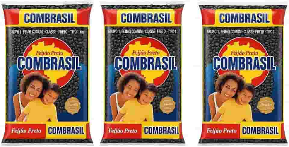 Combrasil Feijão Preto Tipo 1, 1Kg, Grupo 1 Classe Preto, 3 Pacotes