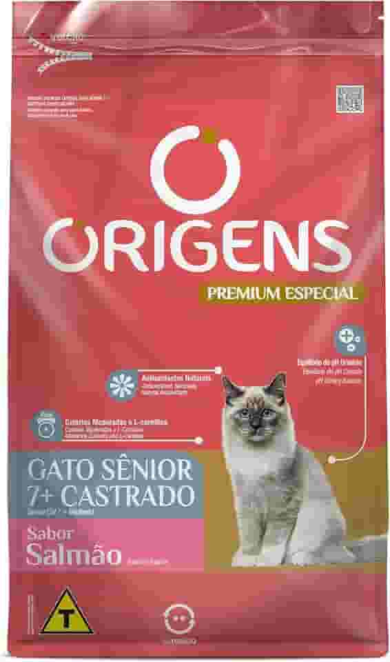 Origens Ração Seca Para Gatos Sênior Castrado Sabor Salmão 3Kg