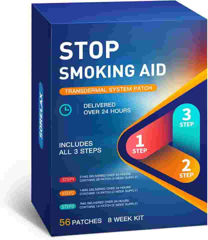 56 adesivos – Stop Smoking Aid Patches Step 1, 2 e 3 – Melhor produto para parar de fumar – Ajuda para parar de fumar (passo 1+2+3)