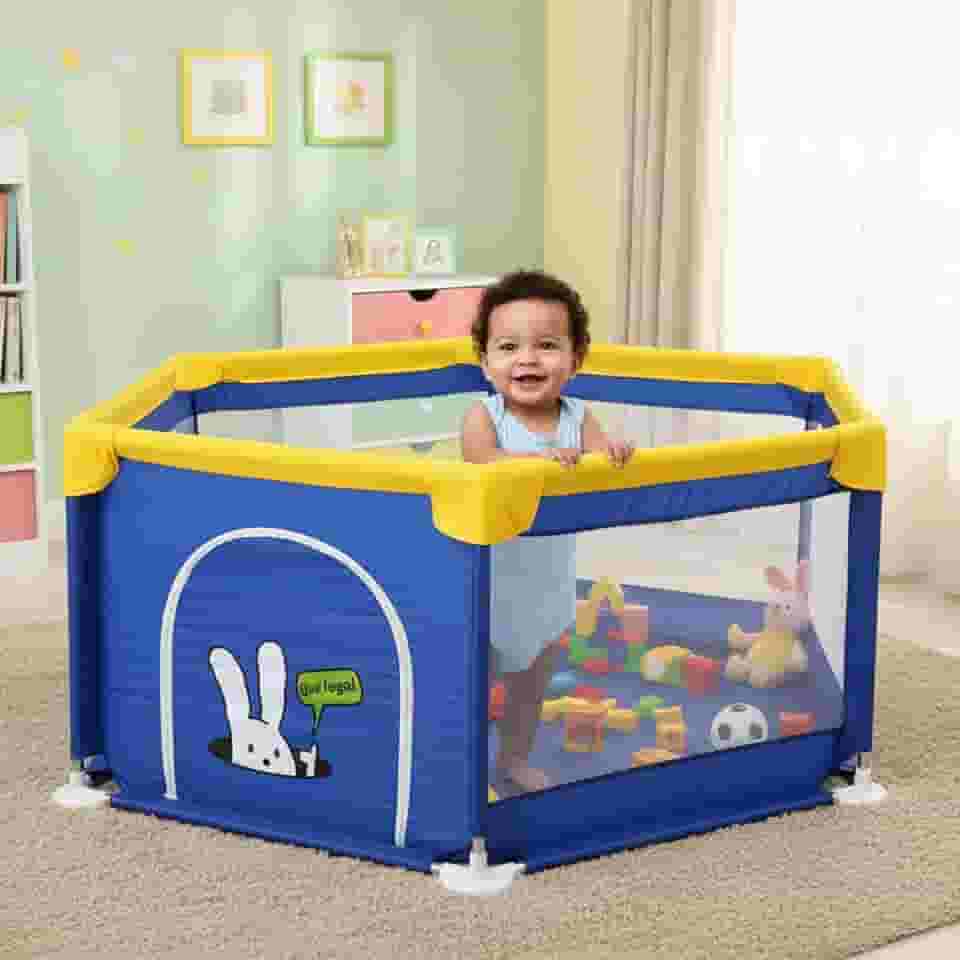 150 x 130 x 68 cm Cercadinho para Bebe Hexagonal Cercado para Bebê Cercadinho Infantil Chiqueirinho Bebe de Proteção Criança Grande Tamanho com Design Colorido DOUBLE S (150 * 130cm)