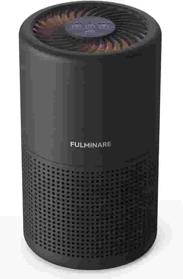 Purificadores de ar para quarto, filtro de ar HEPA verdadeiro FULMINARE H13, filtro de ar silencioso com luz noturna, purificador de ar pequeno portátil para casa, escritório, sala de estar, preto