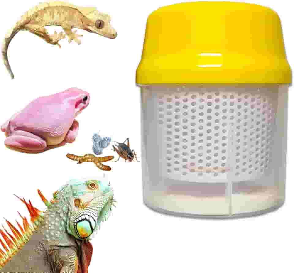 Misturador de cálcio de críquete de réptil, garrafa agitadora de nutrientes para répteis de cálcio, para dragão barbudo, lagartixas, lagartos, camaleões e cobras. Alimentador de críquete