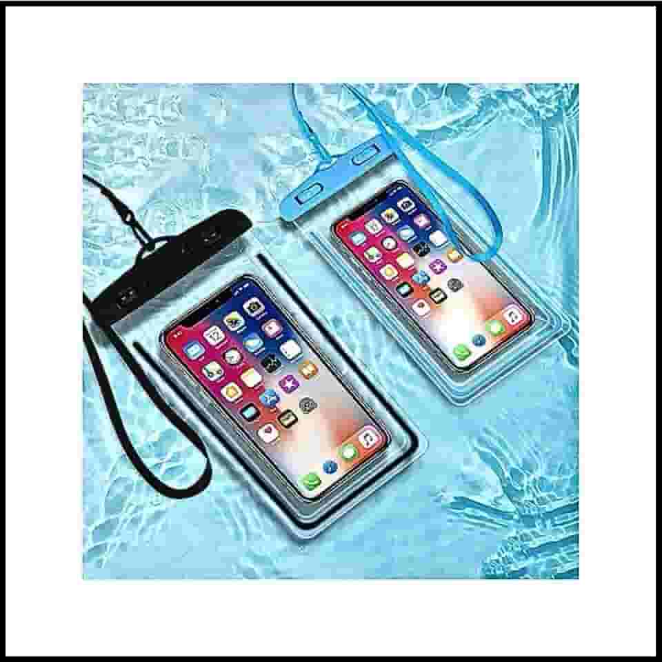 Kit 2 Capas Para Celular Universal A Prova D'Água Impermeável Até 6.8 Polegadas transparente Ideal para Chuva, Motociclistas, Piscina e dia a dia. Case estanque.