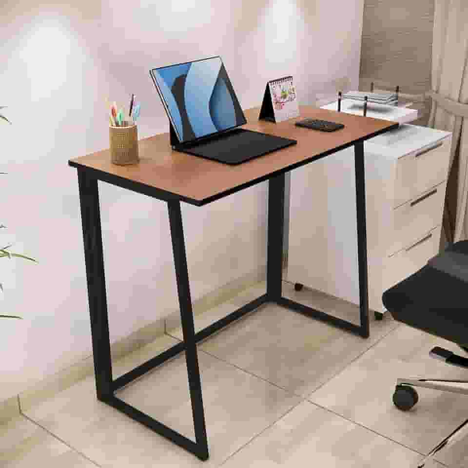 Escrivaninha Mesinha Portátil Multiuso Home Office Dobrável (Freijó)