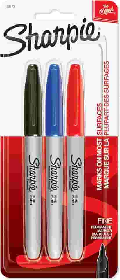 MARCADOR PERMANENTE SHARPIE FINA PT/AZ/VM BL C/3 un - 30173PP