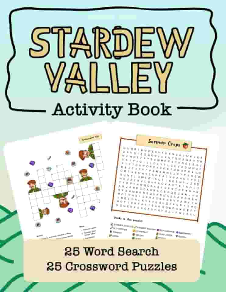 Best Stardew Valley Activity Book - 25 Word Search and 25 Crossword Puzzles - Perfect for Stardew Valley Fans - Makes a great gift