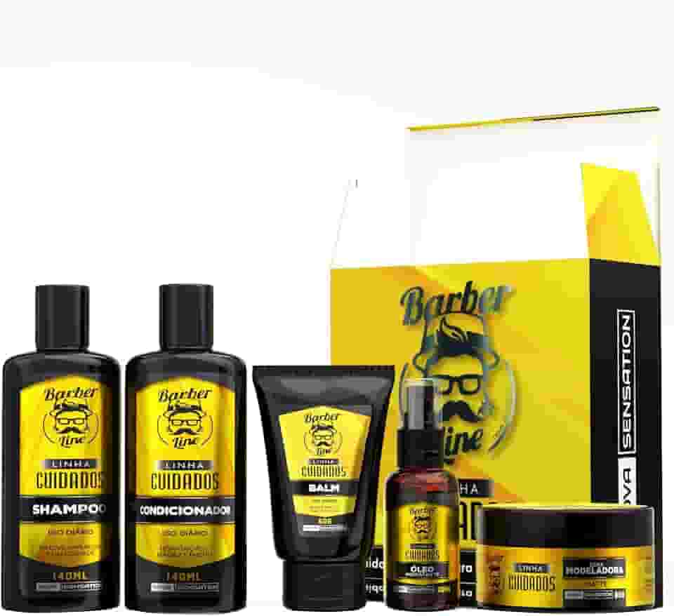 Kit Para Barba Shampoo, Condicionador, Balm, Óleo E Cera (Sem máquina)