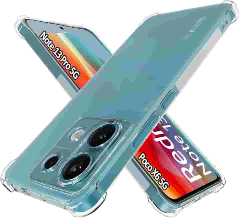 USTIYA Capa para Poco X6 5G / Redmi Note 13 Pro 5G (não para 4G) Capa protetora transparente TPU quatro cantos transparente macia