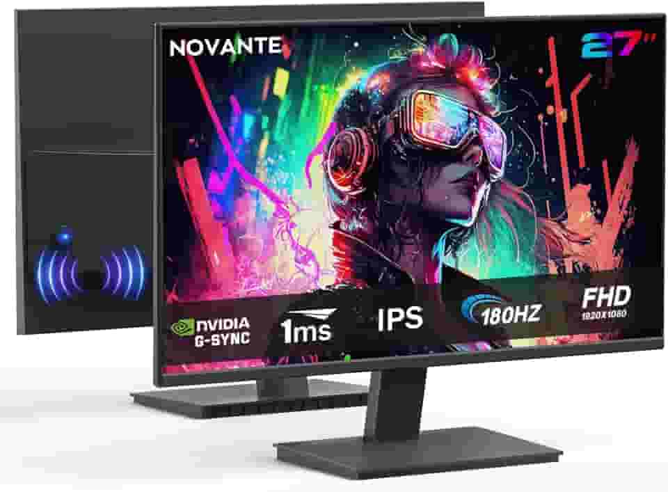 Monitor Gamer IPS 27 Polegadas, Full HD 1920x1080, 180Hz, HDR400, G-SYNC, Alto-falantes Embutidos, Entradas HDMI/DisplayPort/USB/3.5mm, Ângulo ajustável, Compatível com G-SYNC, Preto