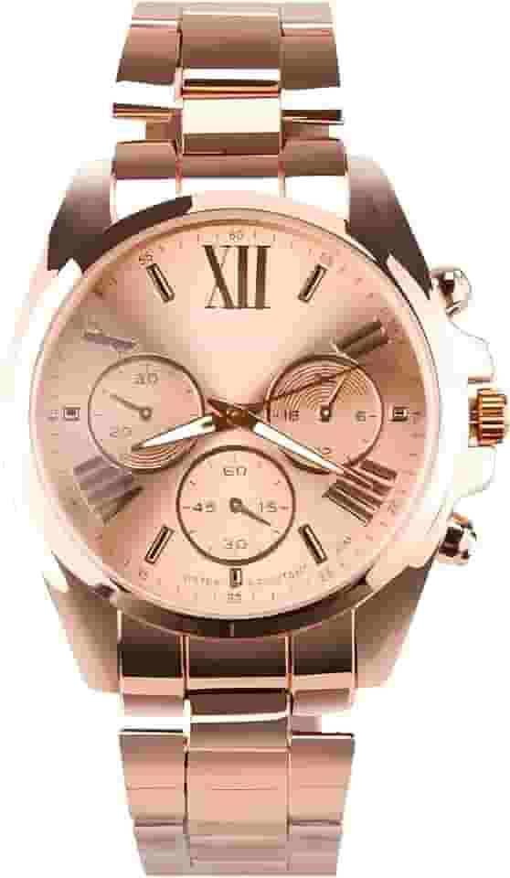 Relógio feminino rose + brincos + pulseira original casual qualidade premium prova dagua