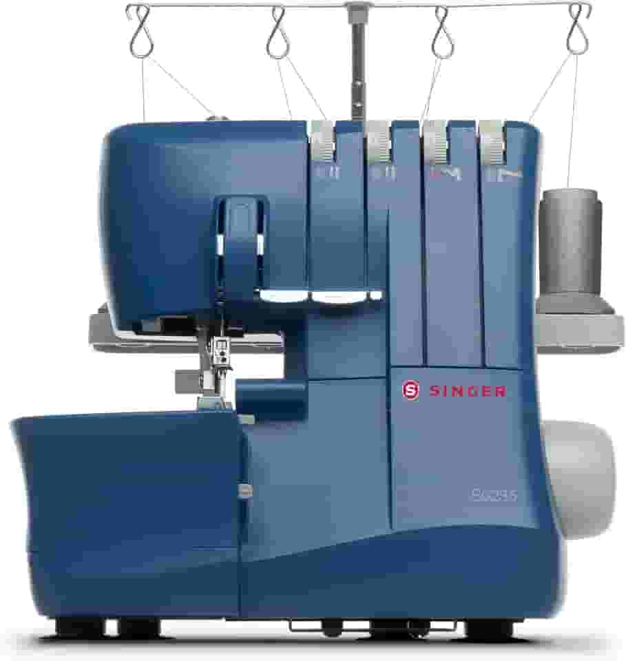 Máquina Overlock Singer S0235 Inclui Acessórios (2 Agulhas, Pinça, Chave de Fenda),220V | 4 Linhas, 1300 Pontos/Minuto, Luz LED, Passador de linha manual | Design Compacto e Portátil