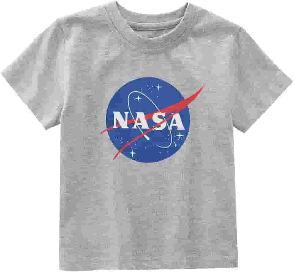 Camiseta infantil com logotipo da NASA Meatball Space Shuttle Rocket Science Geek, Melange Grey 1, 6 Years