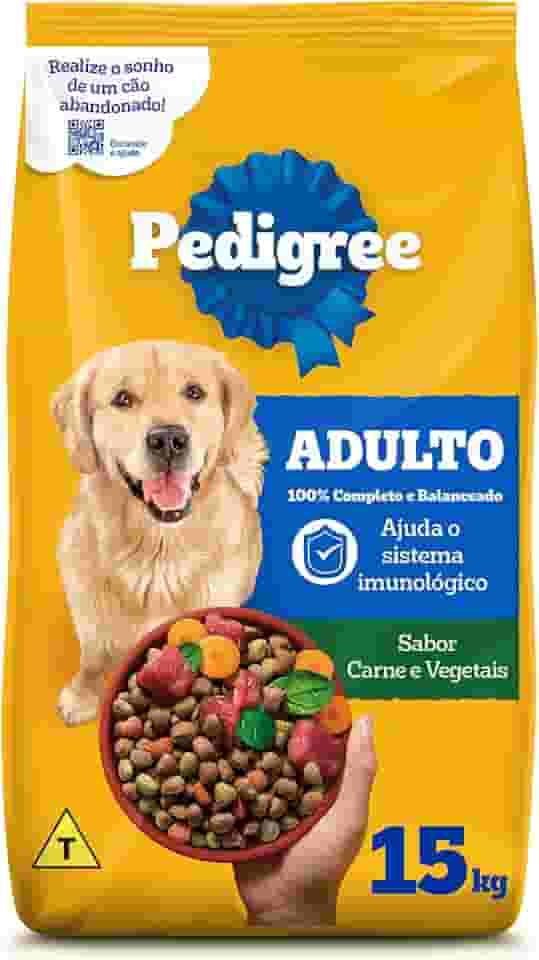 Ração Pedigree Carne e Vegetais Cães Adultos Raças Médias e Grandes 15 kg
