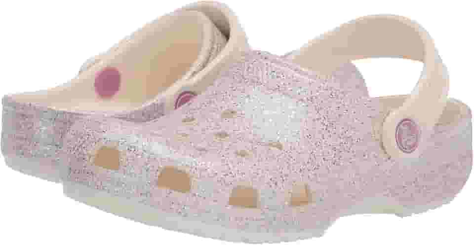 Sandália crocs classic clog glitter infantil oyster