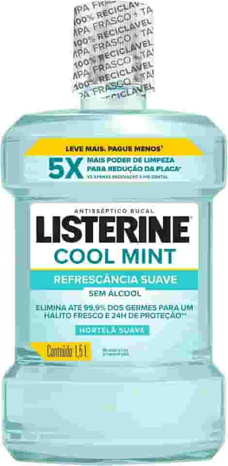 Listerine Cool Mint Enxaguante Bucal Sem Álcool, 1,5l