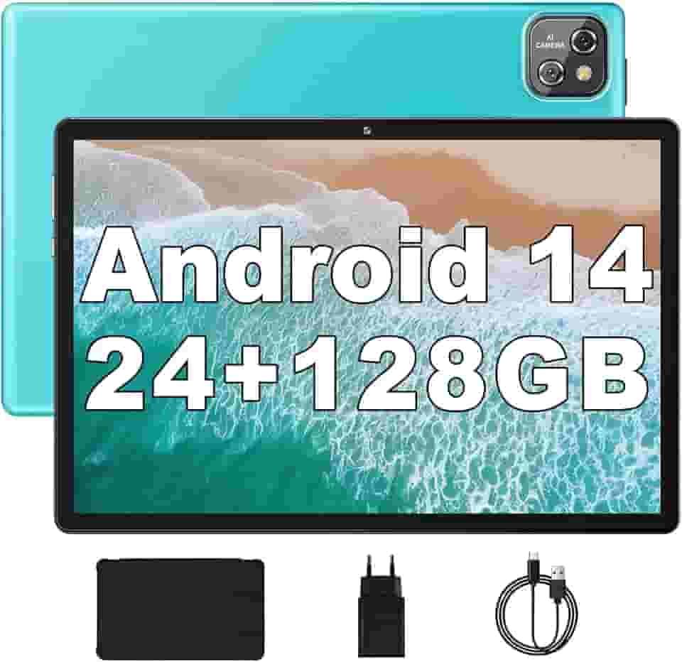 MARVUE Pad Tablet, Android 14, tablet 10,1 polegadas, Com Caixa, 24GB, tablet 128GB, Wi-Fi, Expansível até 1TB, Processador Octa-Core,GMS, Câmera Traseira de 12MP,Câmera Frontal de 5MP,azul