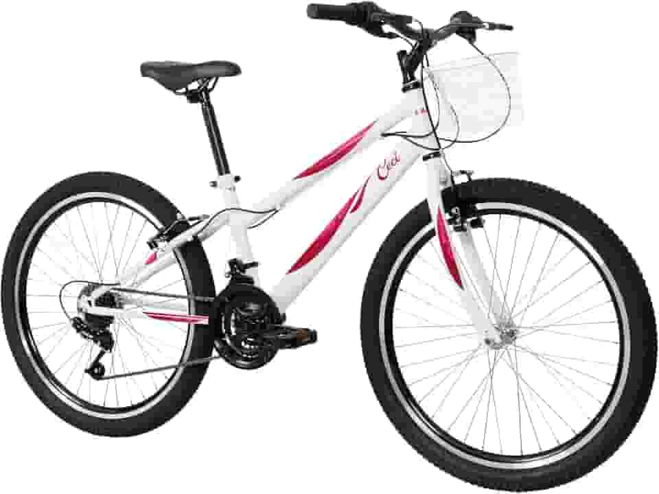 Caloi Bicicleta Infantil Ceci, Aro 24, Câmbio 21 Velocidades, Branca