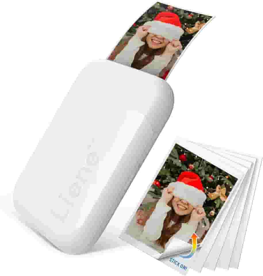 Liene Impressora fotográfica de 5 x 7,6 cm, mini impressora fotográfica com 5 papéis fotográficos adesivos Zink, Bluetooth 5.0, compatível com iOS e Android, impressora portátil colorida mono