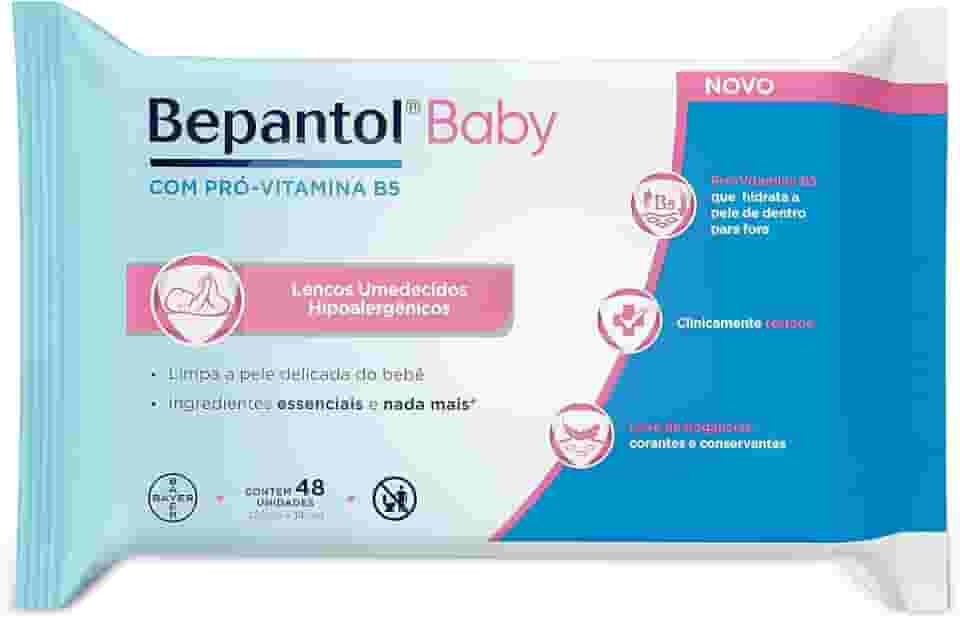 Bepantol Baby Lenço Umedecido, 48 Unidades, Fórmula Hidratante e Hipoalergênica