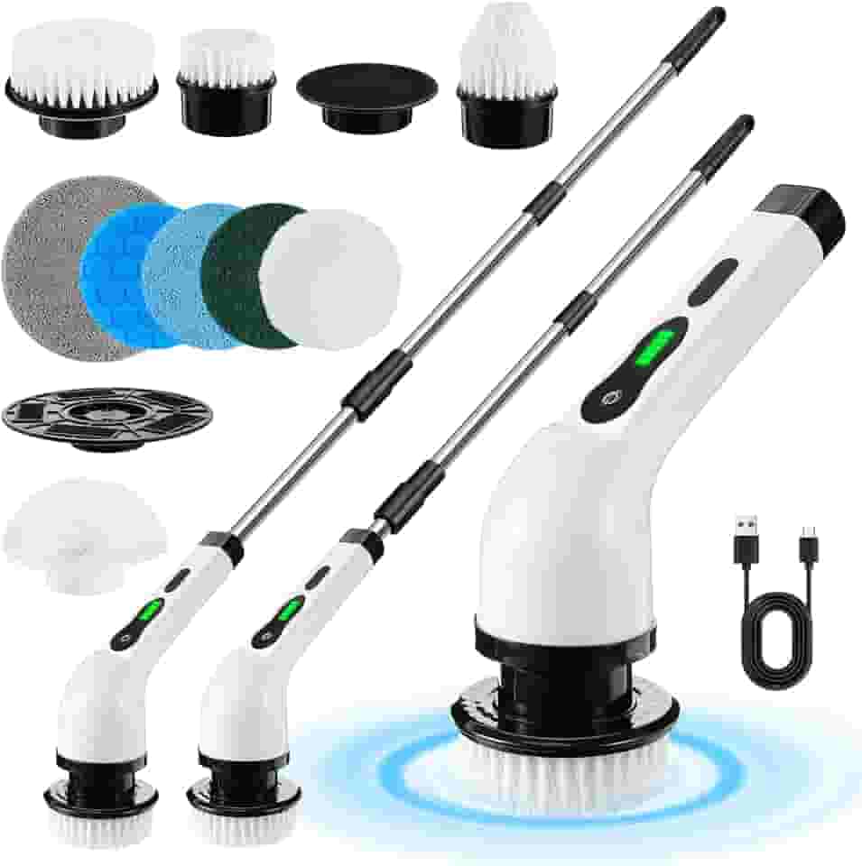 Escova Giratória de Limpeza Elétrica Motor Potente 25W 5000Mah Esfregão 9 em 1 MOP 360º Elétrico Poder e Versatilidade - CodaTech