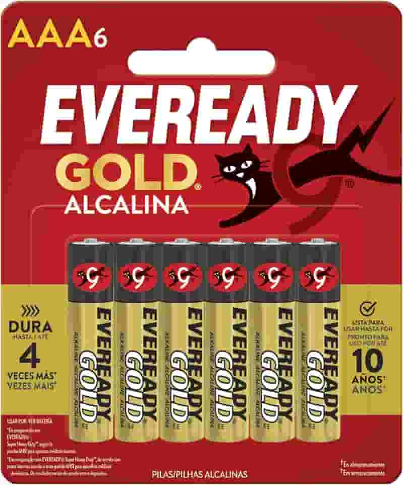 Eveready – Pilha Alcalina Gold AAA (Palito) | 1,5V, Longa Duração e Excelente Custo-Benefício