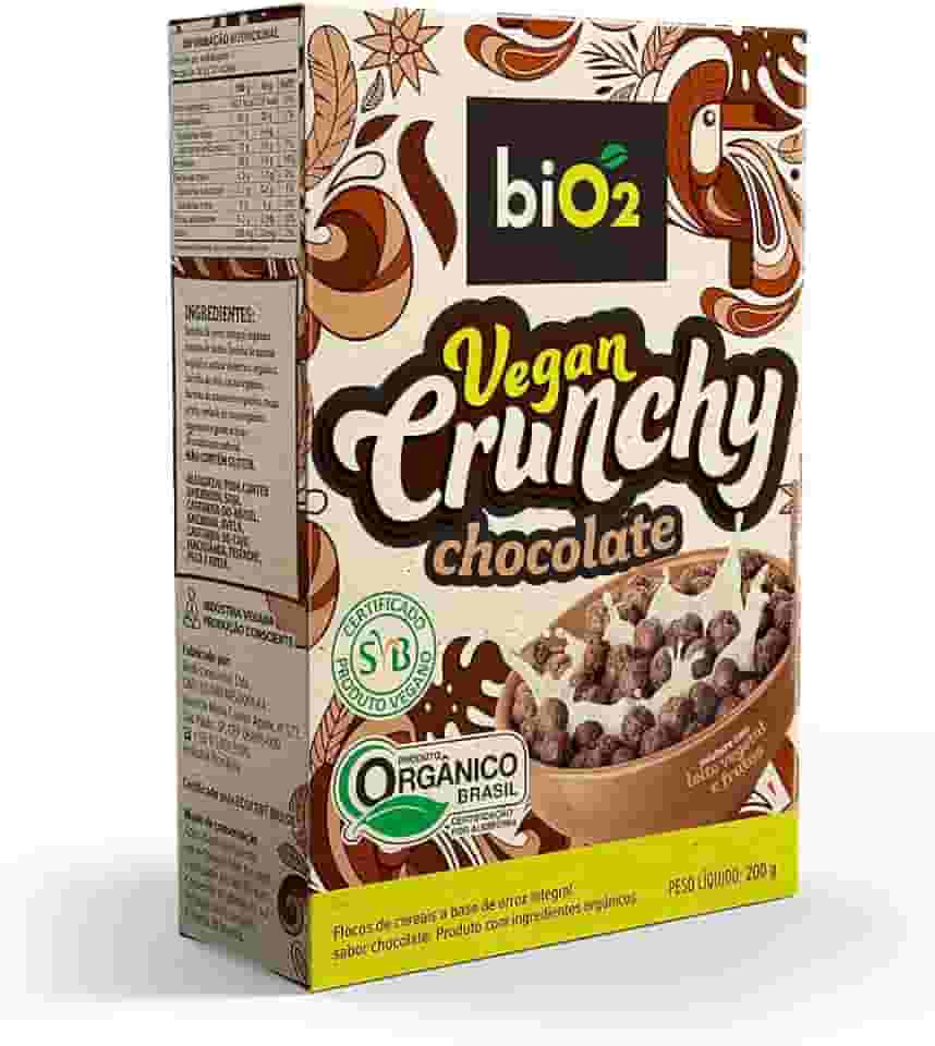 Cereal Matinal Orgânico biO2 Vegan Crunchy Chocolate 200 g Vegano e sem Glúten