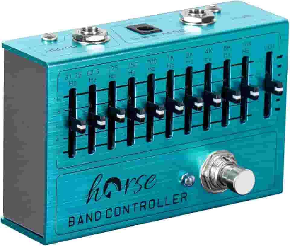 Pedal equalizador de 10 bandas, equalizador (31,25 Hz-16 kHz) com ganho/atenuação de ± 12 dB para cada banda para baixo de guitarra elétrica, incluindo guitarras de 4 cordas 5 cordas 6 cordas e 7