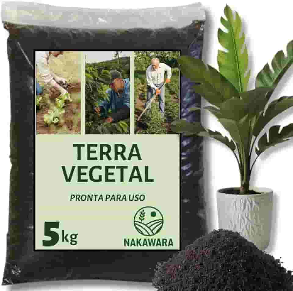 Terra Vegetal Adubada 5kg Pronto p/Uso - Com Humus e Substrato Orgânico Para Vasos Plantas e Hortas