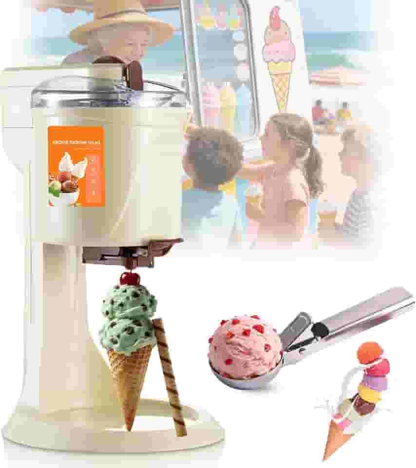 MáQuina De Sorvete De Mesa, MáQuina De Sorvete Cremoso Com Coletor De Bolas De Sorvete, RemovíVel E LaváVel Para Uso DoméStico, Iogurte Congelado