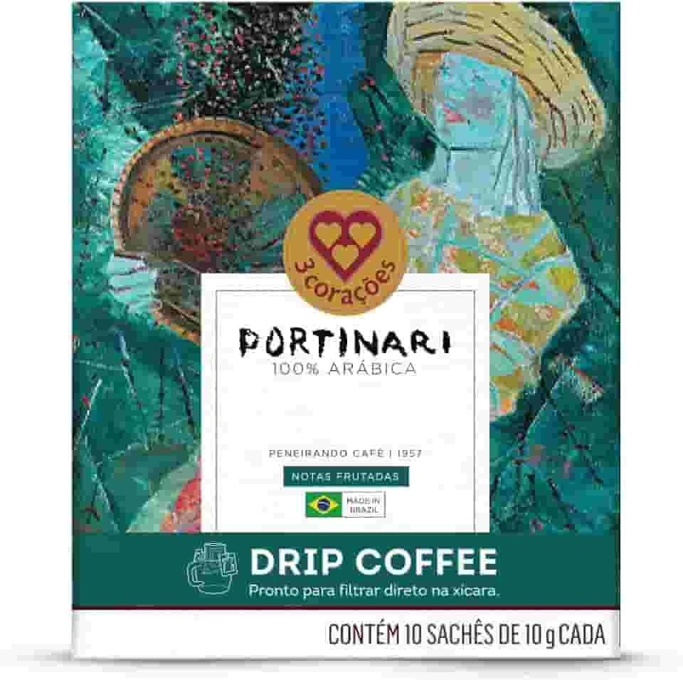 3 Corações Café Drip Coffee Gourmet Portinari, Notas Frutadas - contém 10 unidades
