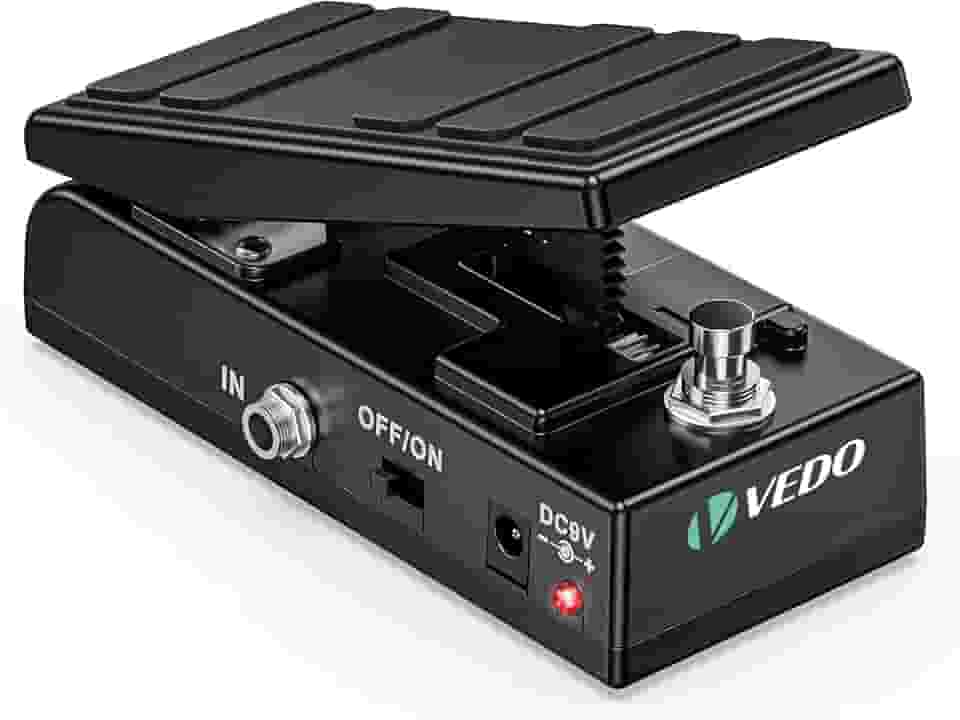 VEDO Pedal de Wah e Volume para Guitarra Elétrica - Pedal Duplo em 1 com True Bypass, Controle de Volume Ativo, Design Compacto e Alumínio Resistente - Profissional para Guitarra, Teclado e Pedais