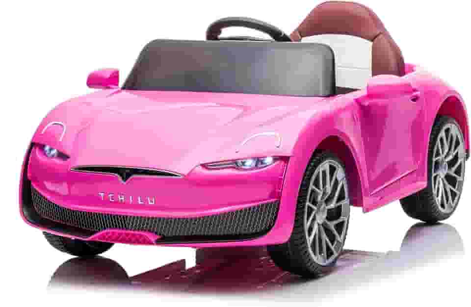 Bang Toys - Carrinho Elétrico Infantil Jet Panther 12V - com Luzes de LED, Sons, Entrada USB/MP3, Portas que Abrem e Controle Remoto - Suporta até 30kg - Cor Rosa