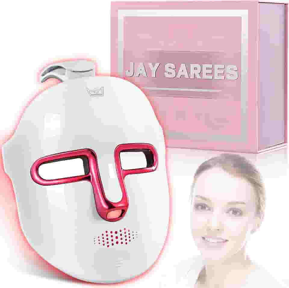 Red-Light-Therapy-for-Face, 7-1 Colors Led Face Mask Light Therapy, Facial Skin Care Mask (White)
