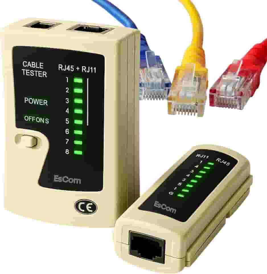 Testador de Cabo de Rede e Telefone RJ45 RJ11 com Módulo Remoto e Indicadores LED