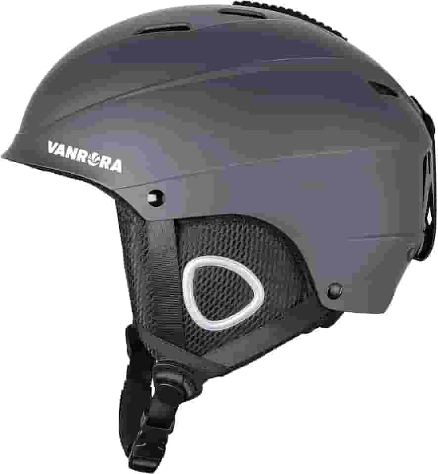VANRORA Capacete de esqui, capacete de snowboard para homens e mulheres, ventilação com controle climático, ajuste de discagem, compatível com óculos, forro de lã removível e almofadas auriculares