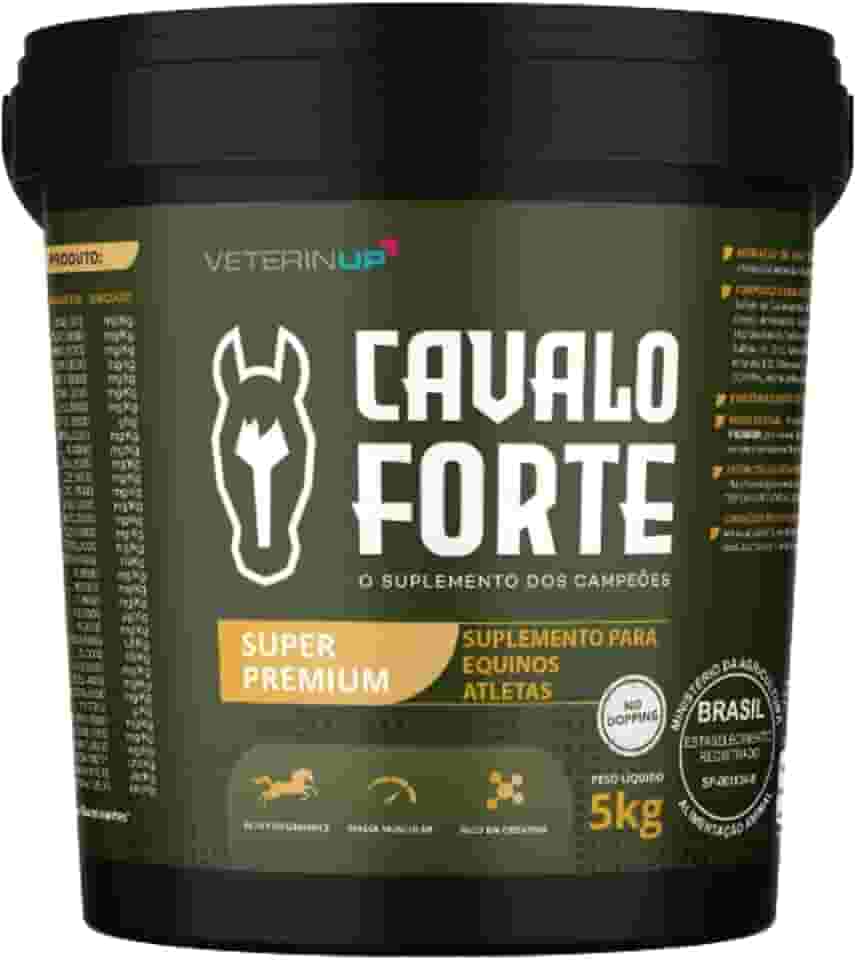 Suplemento Cavalo Forte Super Premium 5kg | Creatina para Cavalo de Vaquejada Equino Atleta | 4x Mais Força, Imunidade e Recuperação Pós-Prova | Articulação e Saúde de Casco, Pelo | VeterinUp