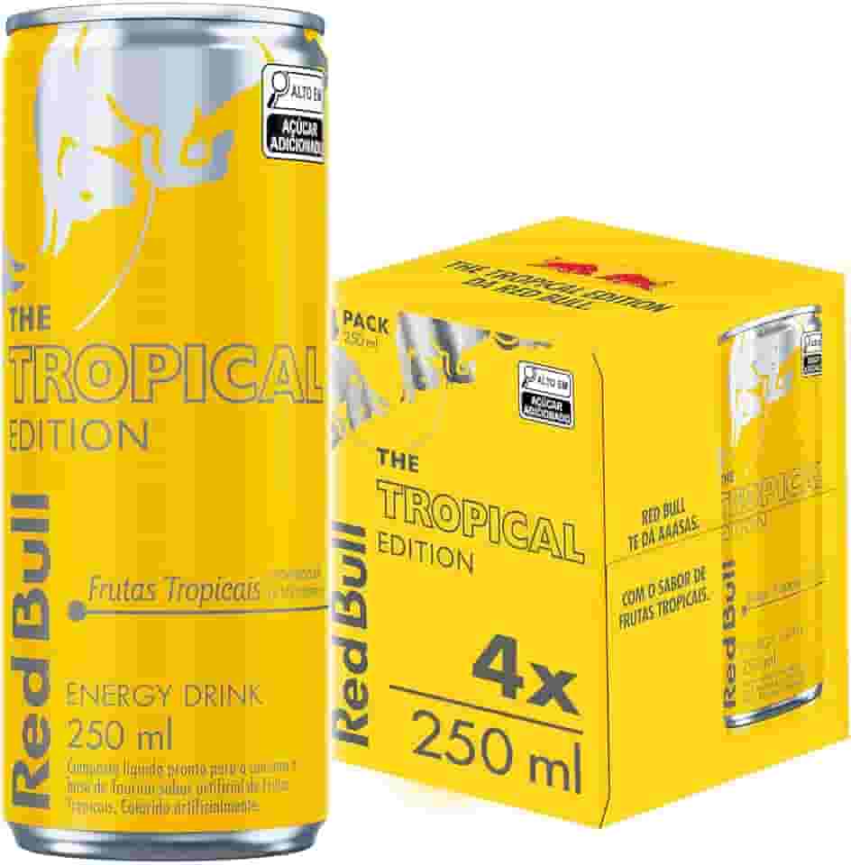 Pack de 4 Latas Red Bull Energético, Tropical, 250ml
