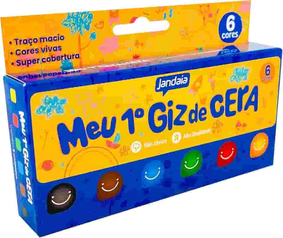 Giz de cera "Meu 1º giz" 06 cores - Jandaia
