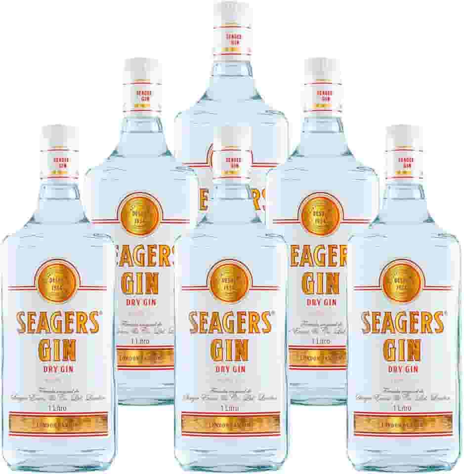 Seagers, Gin Nacional Seagers Dry Gin 1l 6 Unidades