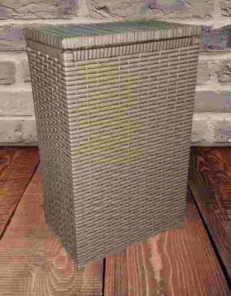 Cesto De Roupa Fibra Sintética 45 Litros Roupeiro 40x25x55 (Cappuccino)