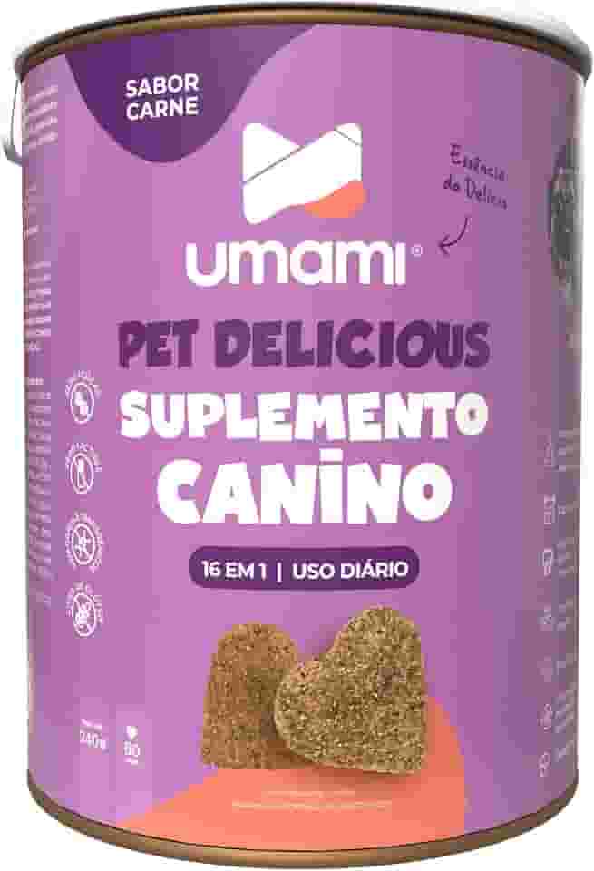 Umami Suplemento Canino 16 em 1 – 240g | Sabor Carne Natural | Fortalece Articulações e Imunidade | Rico em Colágeno, Ômega 3 e Probióticos | Zero Açúcar, Glúten e Lactose