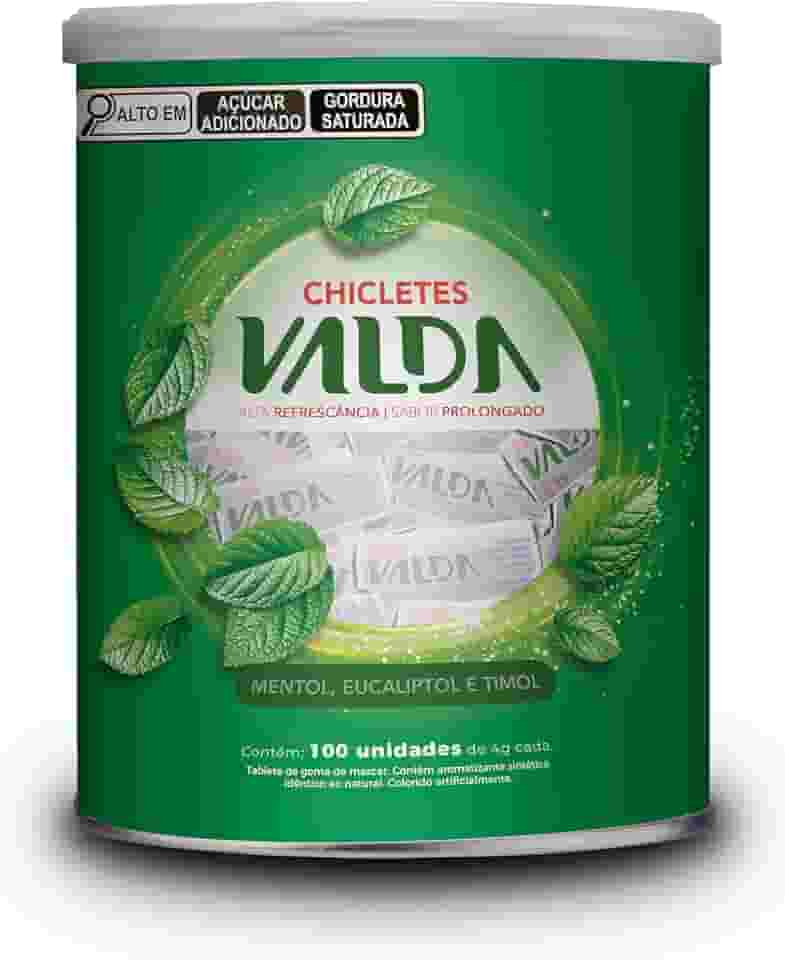 Pastilhas Valda Chiclete Valda Tablete Classic Com Mentol Eucaliptol E Timol – Sabor Menta - Hálito Perfumado - Refrescância Instantânea – 1 Pote 100 Unidades 4G Cada