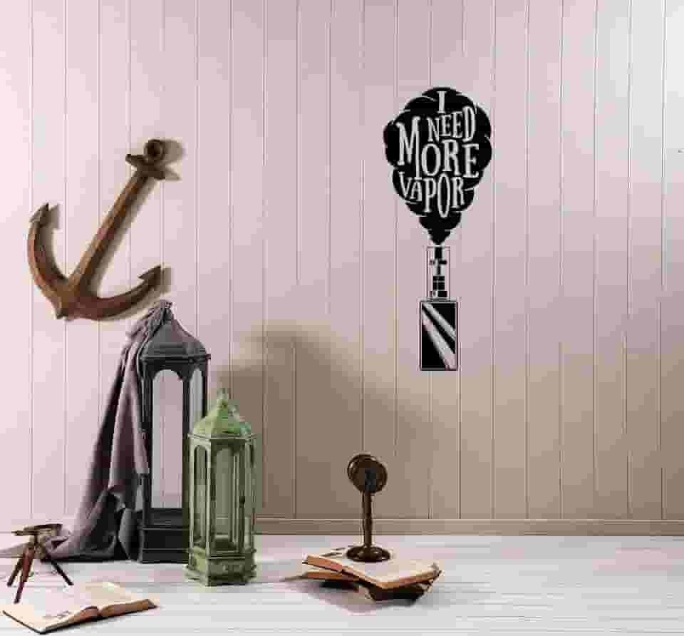 Decalque de parede eletrônico narguilé fumaça cigarro fumar vinil adesivo grande decoração (ed1026) preto