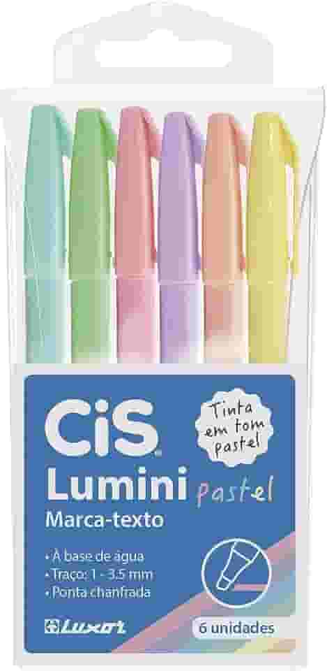 Marca Texto, CIS, Lumini Pastel 56.9800, Multicor, pacote de 6